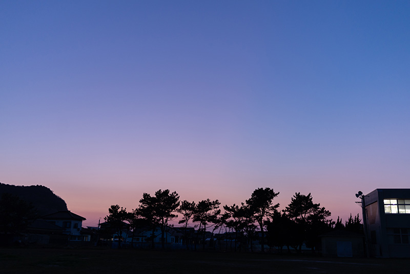 コワーキングスペースから見た夕焼け