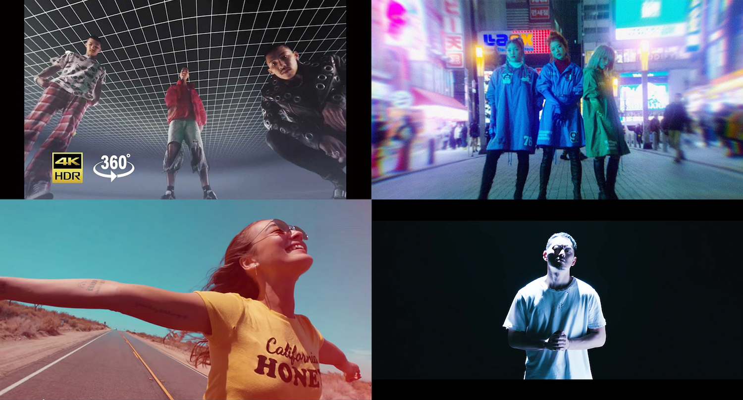 MV作品の一部。左上から時計回りに、「KOHH / I Want a Billion feat. Taka」「スダンナユズユリー / LOOK AT ME NOW」「SALU / My Love」「般若 / 大丈夫」(画像提供:BABEL LABEL)